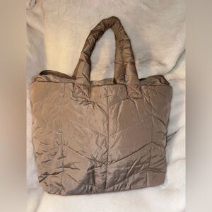 Urban Expressions Quilted Puffer Tote in Almond-Avery - NWOT